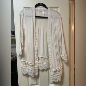 Cream Embroidered Sweater/Jacket